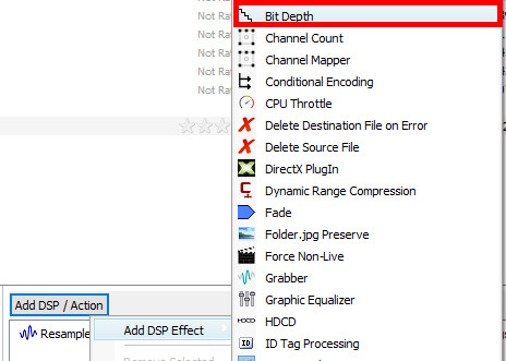 dBpoweramp CD Ripper 量子化ビット数(ビット深度)の設定