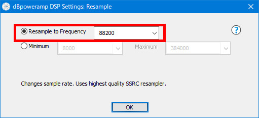 dBpoweramp CD Ripper サンプリング周波数の設定