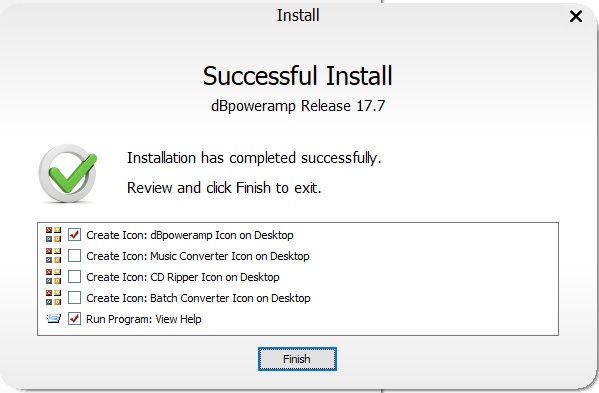 dBpoweramp CD Ripper のインストール完了